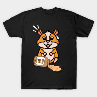 Cute Hamster spilled a jar of peanut butter T-Shirt